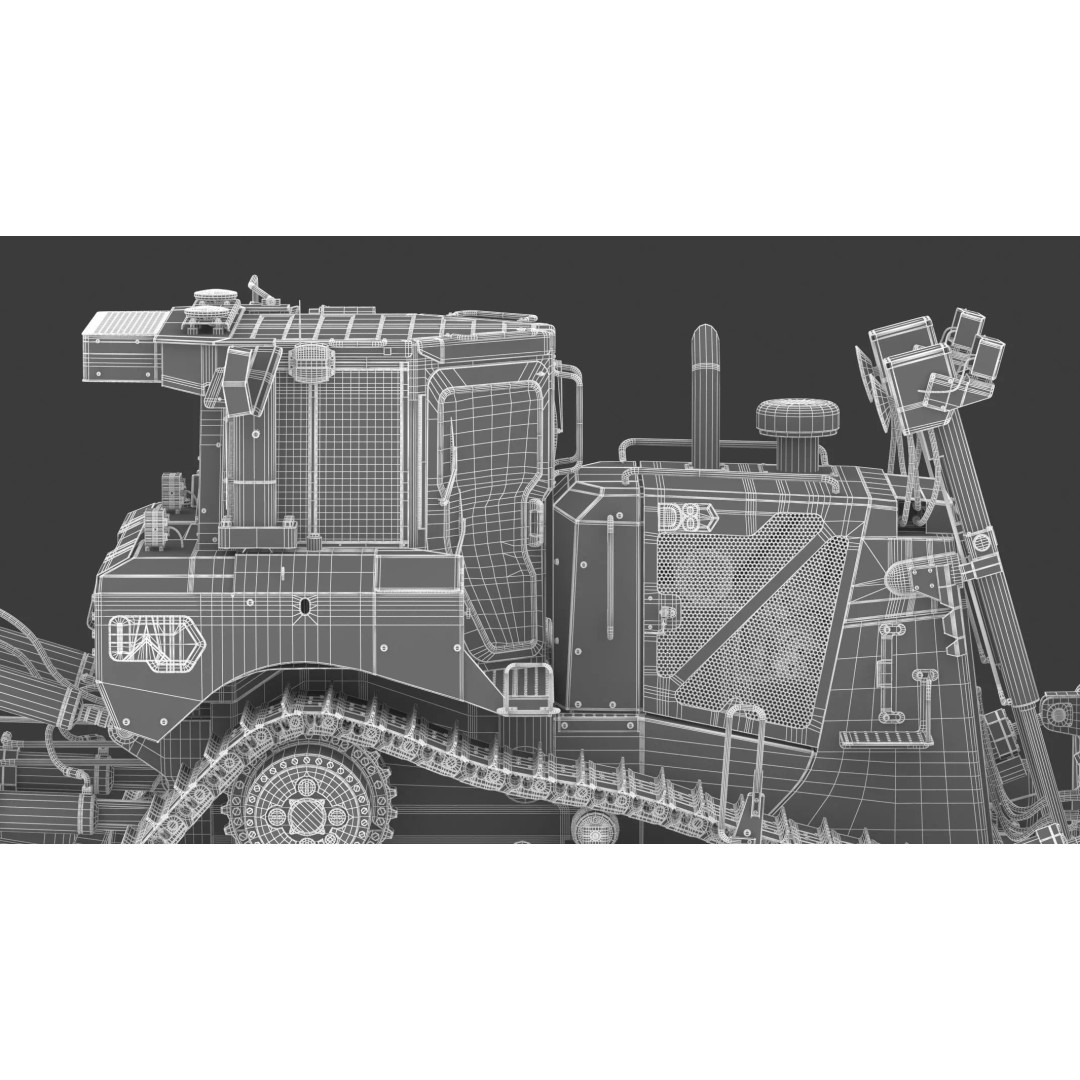 Caterpillar D8 Dozer 3D Model – High Poly Industrial Asset, FBX, OBJ - View 35