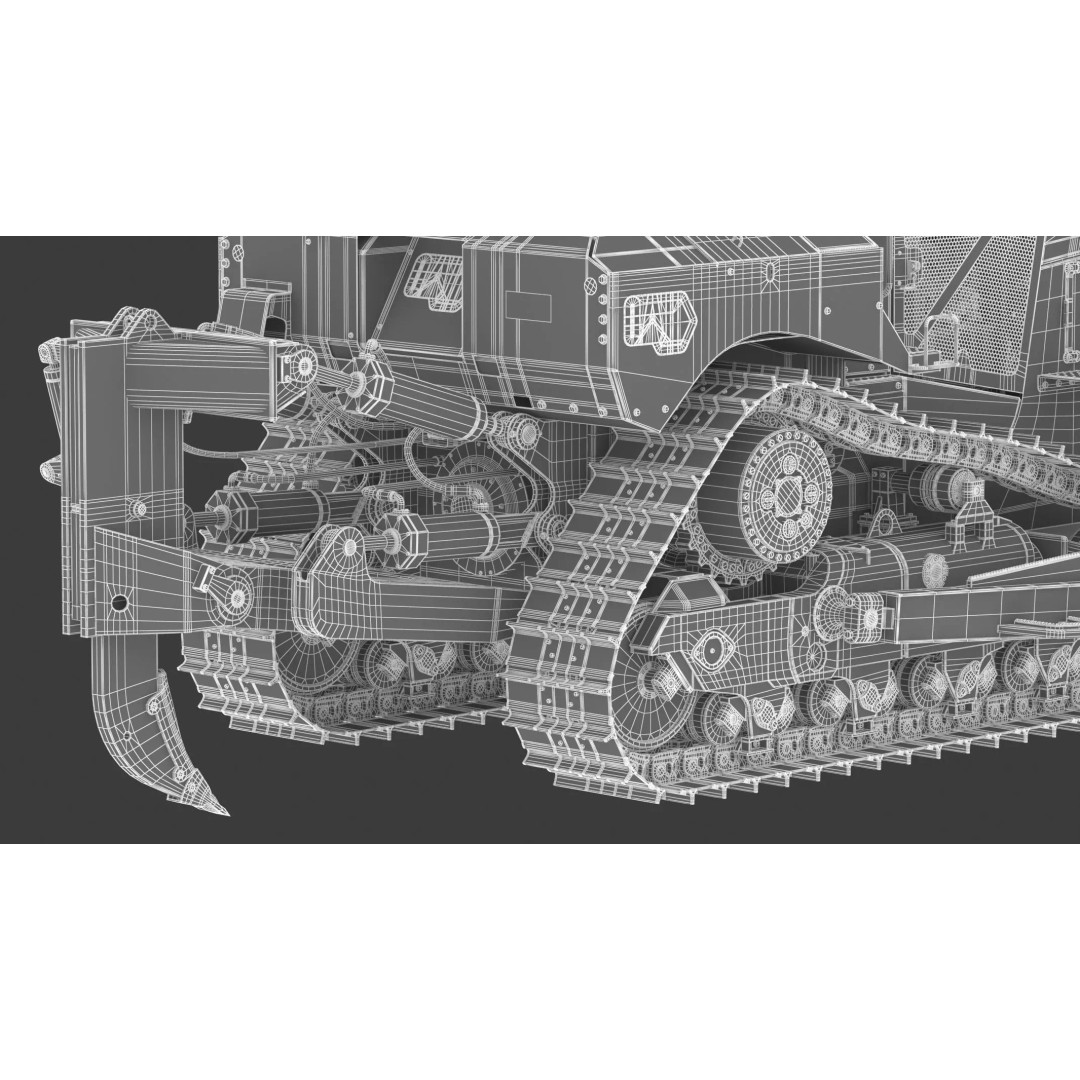 Caterpillar D8 Dozer 3D Model – High Poly Industrial Asset, FBX, OBJ - View 36
