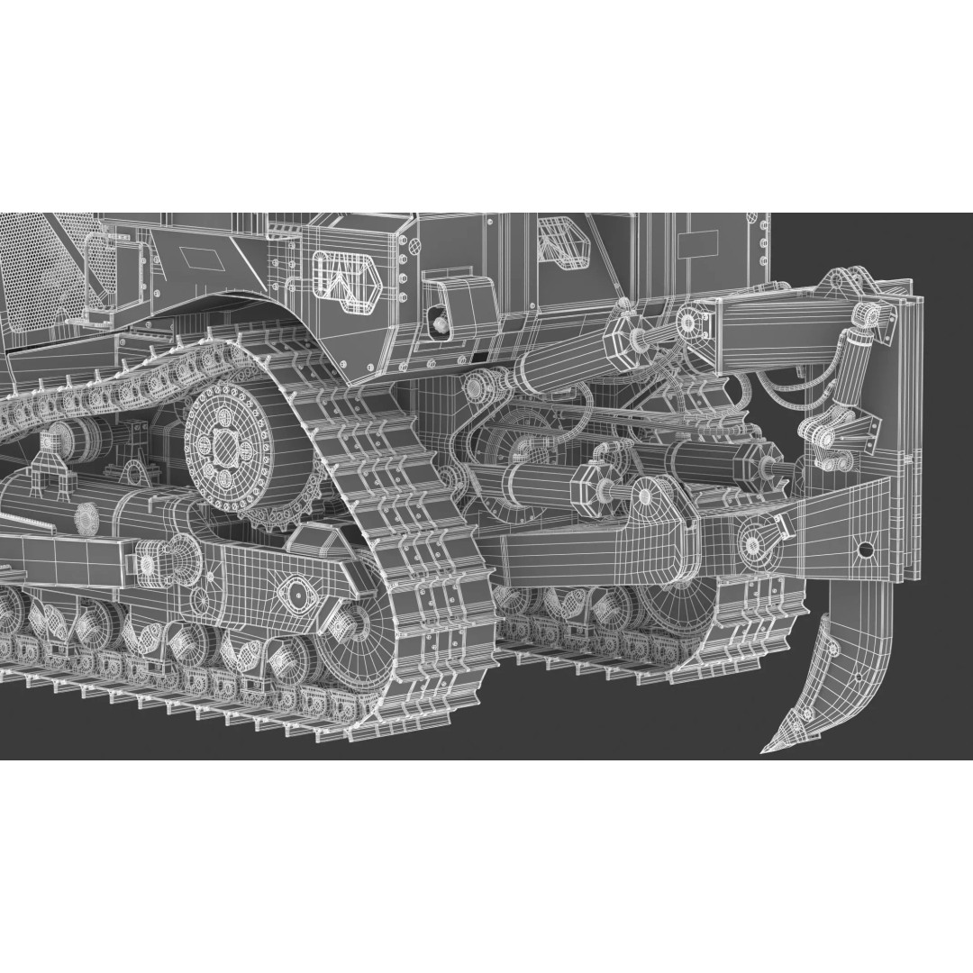 Caterpillar D8 Dozer 3D Model – High Poly Industrial Asset, FBX, OBJ - View 38