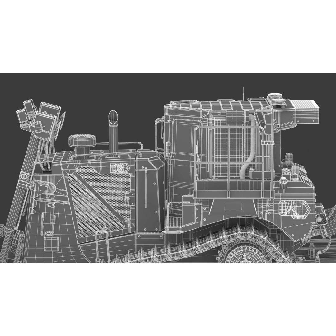 Caterpillar D8 Dozer 3D Model – High Poly Industrial Asset, FBX, OBJ - View 39