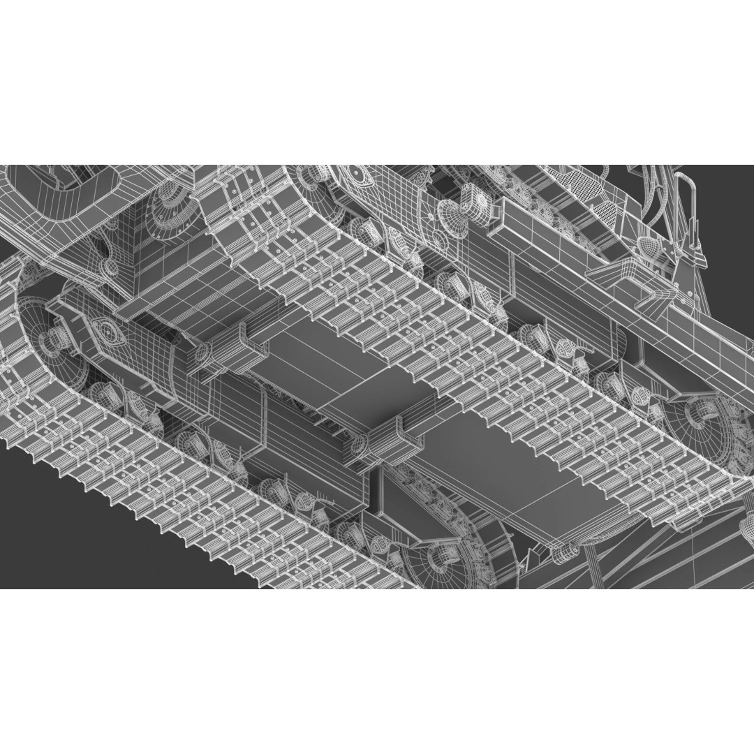 Caterpillar D8 Dozer 3D Model – High Poly Industrial Asset, FBX, OBJ - View 44