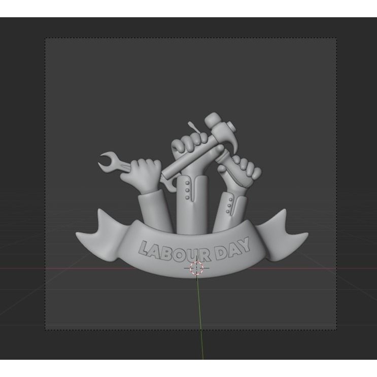 Labour Day 3D Model – Icon Pack for Design and Advertising, Blender, FBX, OBJ - View 17