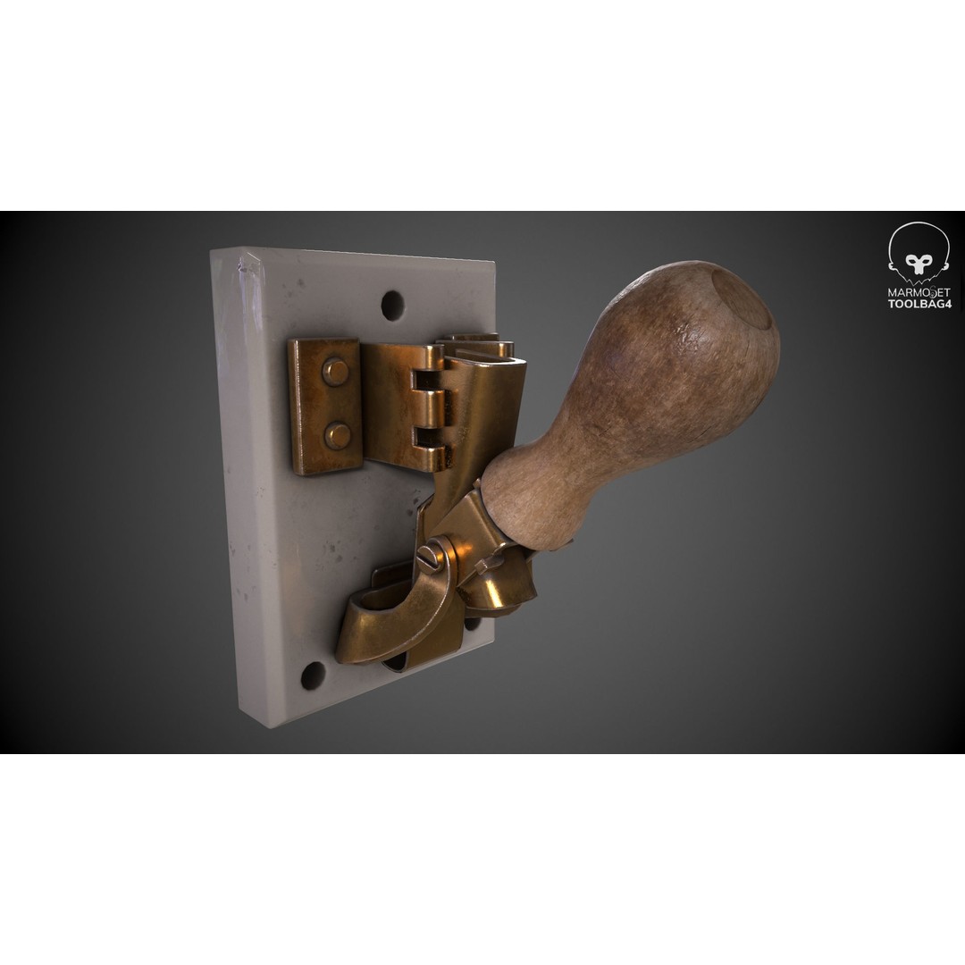 Industrial Power Switch 3D Model – Low Poly PBR Asset, FBX, OBJ