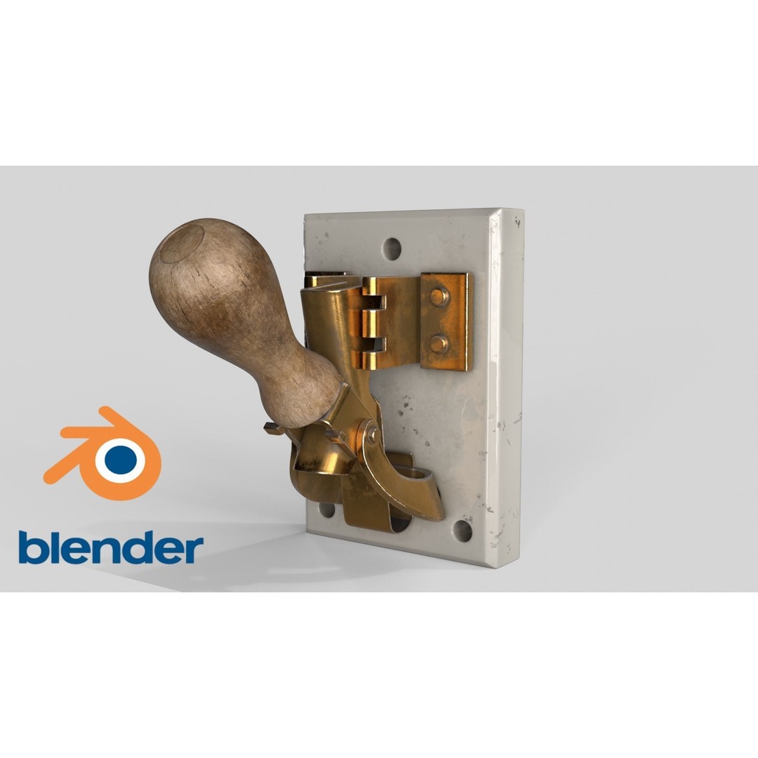 Industrial Power Switch 3D Model – Low Poly PBR Asset, FBX, OBJ - View 5