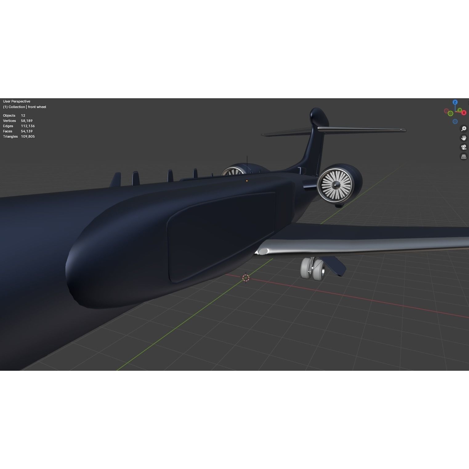 Gulfstream G550 CAEW - Low-Poly Game-Ready 3D Model - View 11