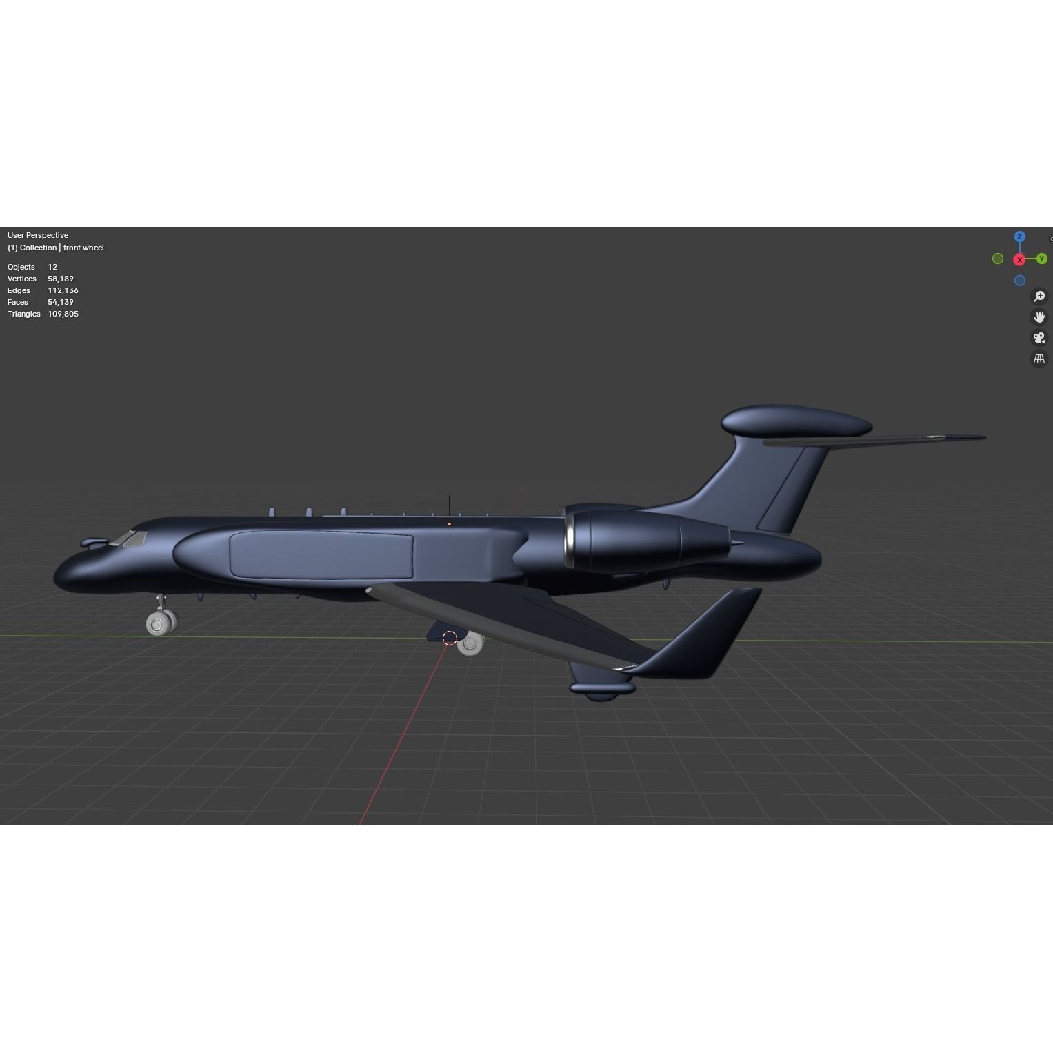 Gulfstream G550 CAEW - Low-Poly Game-Ready 3D Model - View 12