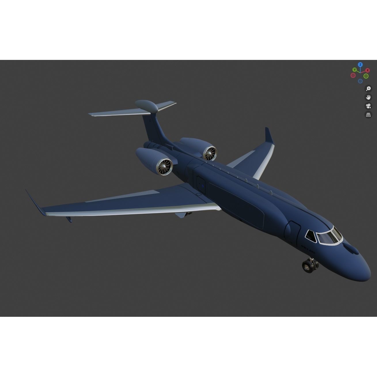 Gulfstream G550 CAEW - Low-Poly Game-Ready 3D Model - View 14