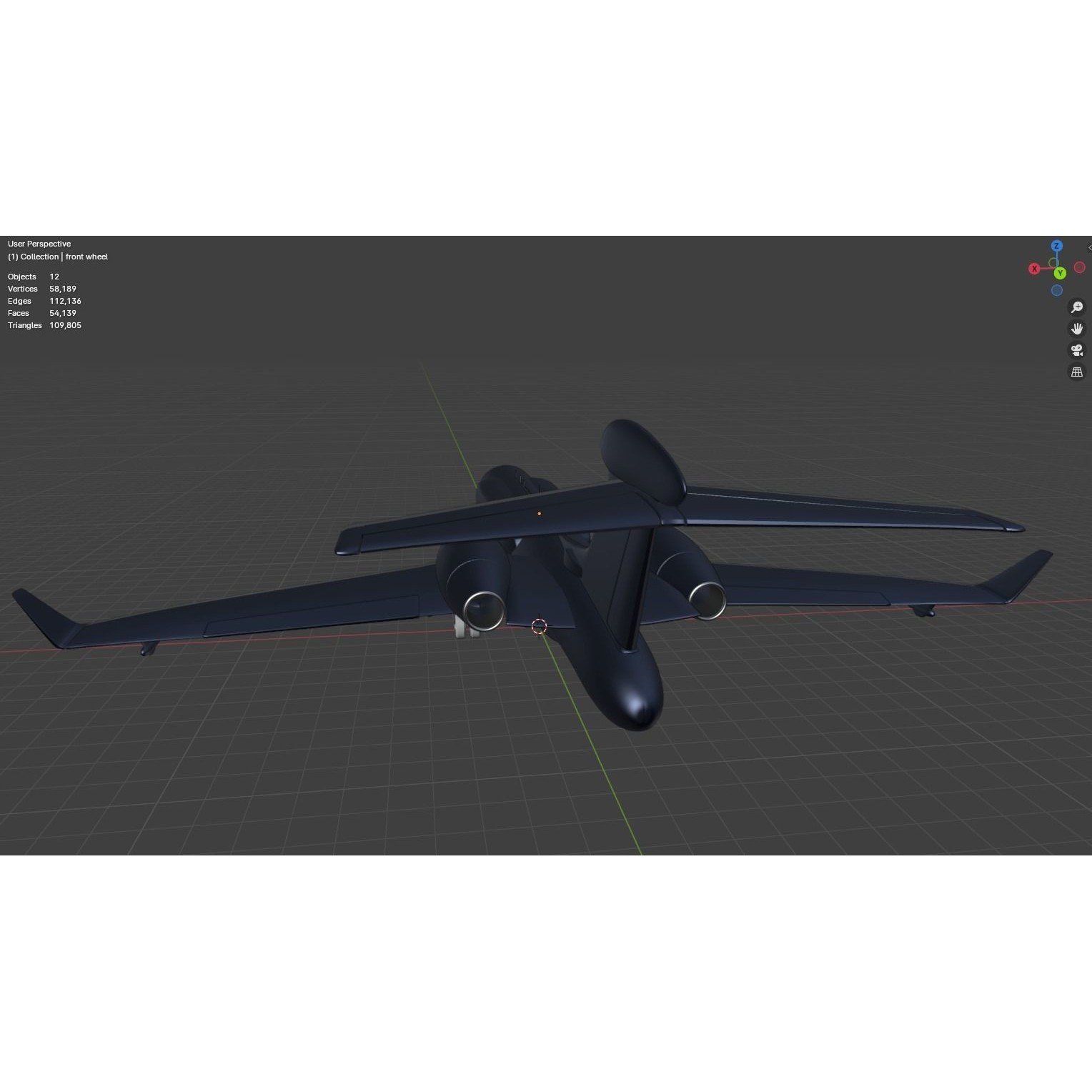 Gulfstream G550 CAEW - Low-Poly Game-Ready 3D Model - View 15