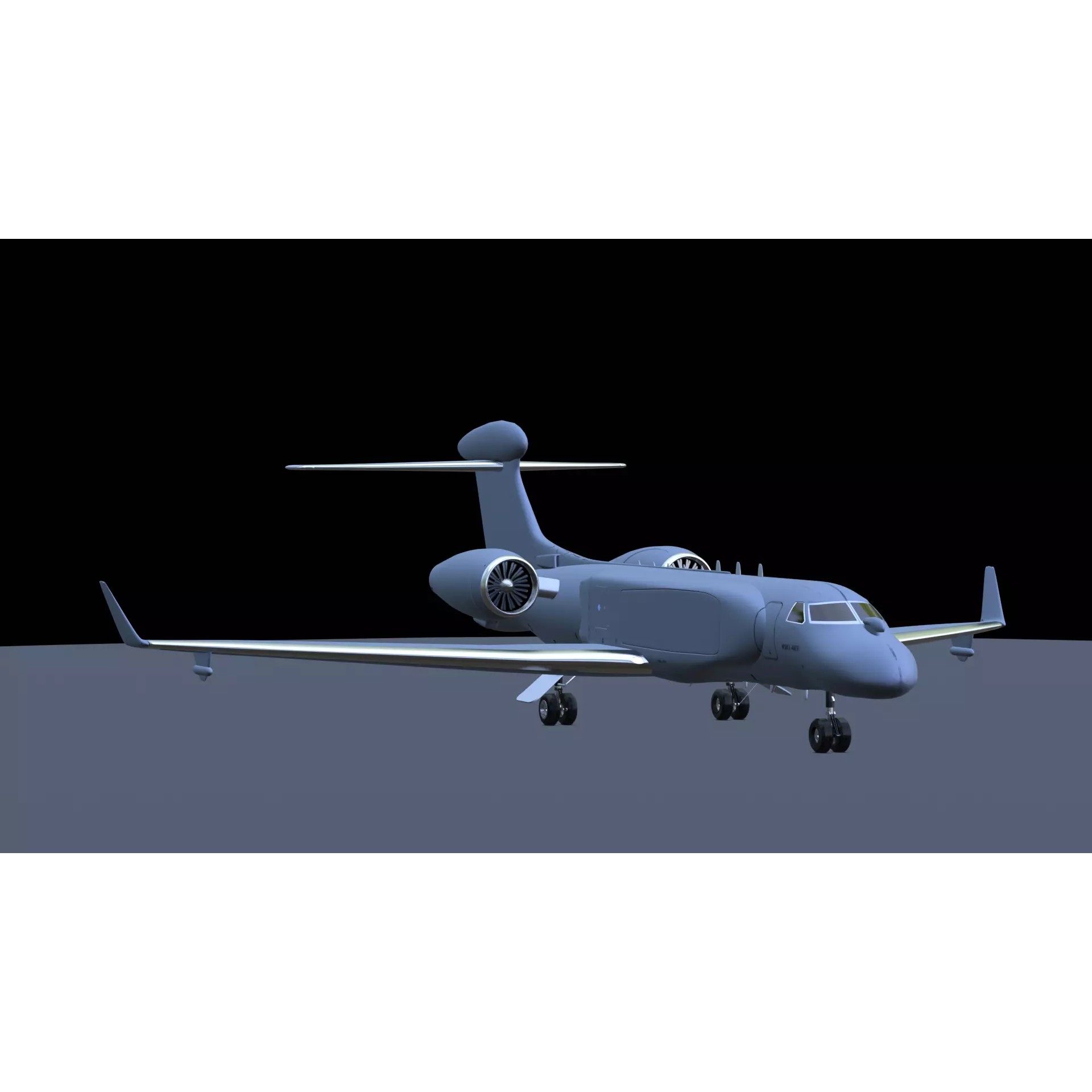 Gulfstream G550 CAEW - Low-Poly Game-Ready 3D Model - View 2