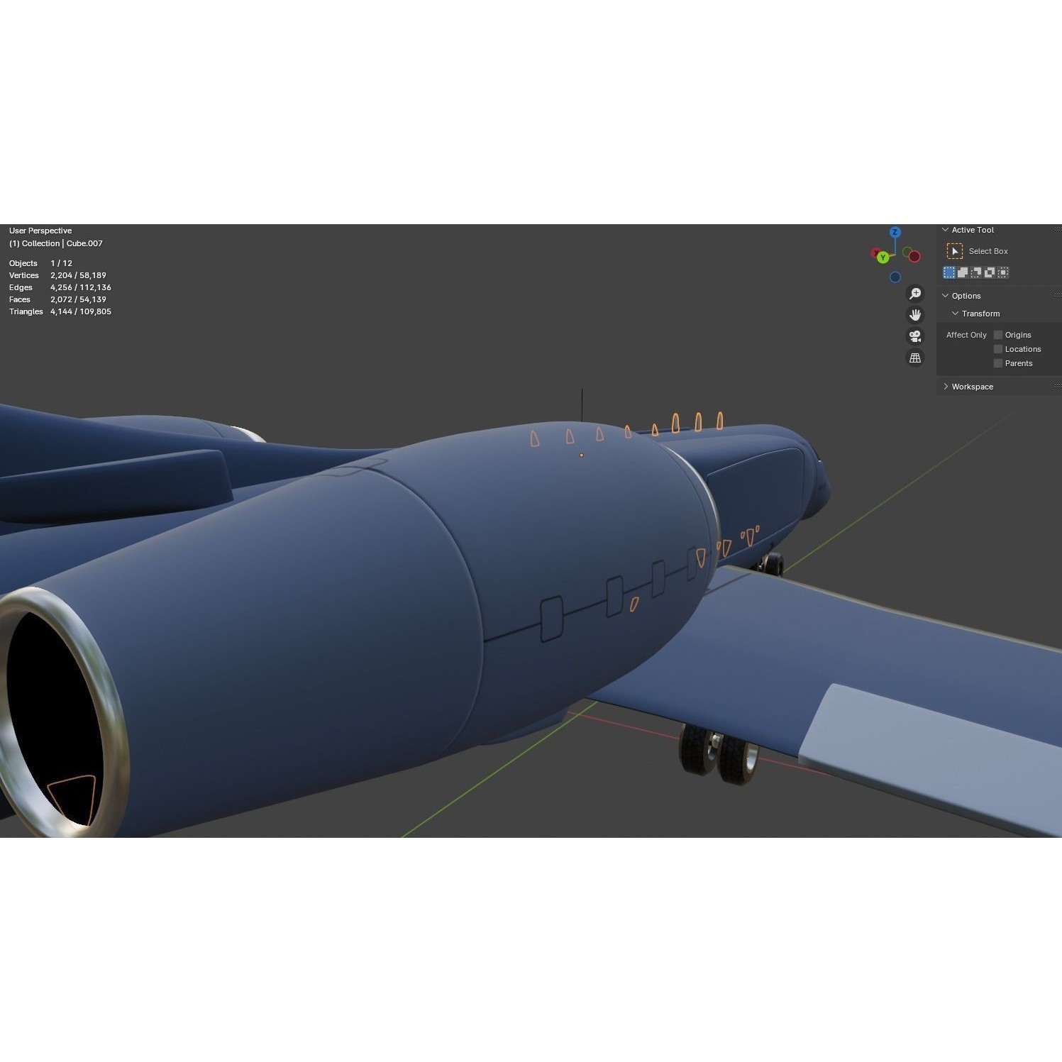 Gulfstream G550 CAEW - Low-Poly Game-Ready 3D Model - View 39