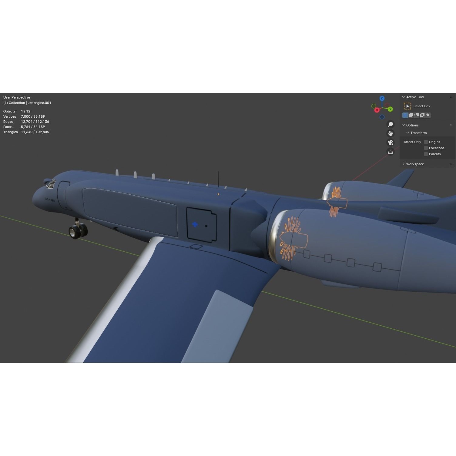 Gulfstream G550 CAEW - Low-Poly Game-Ready 3D Model - View 40