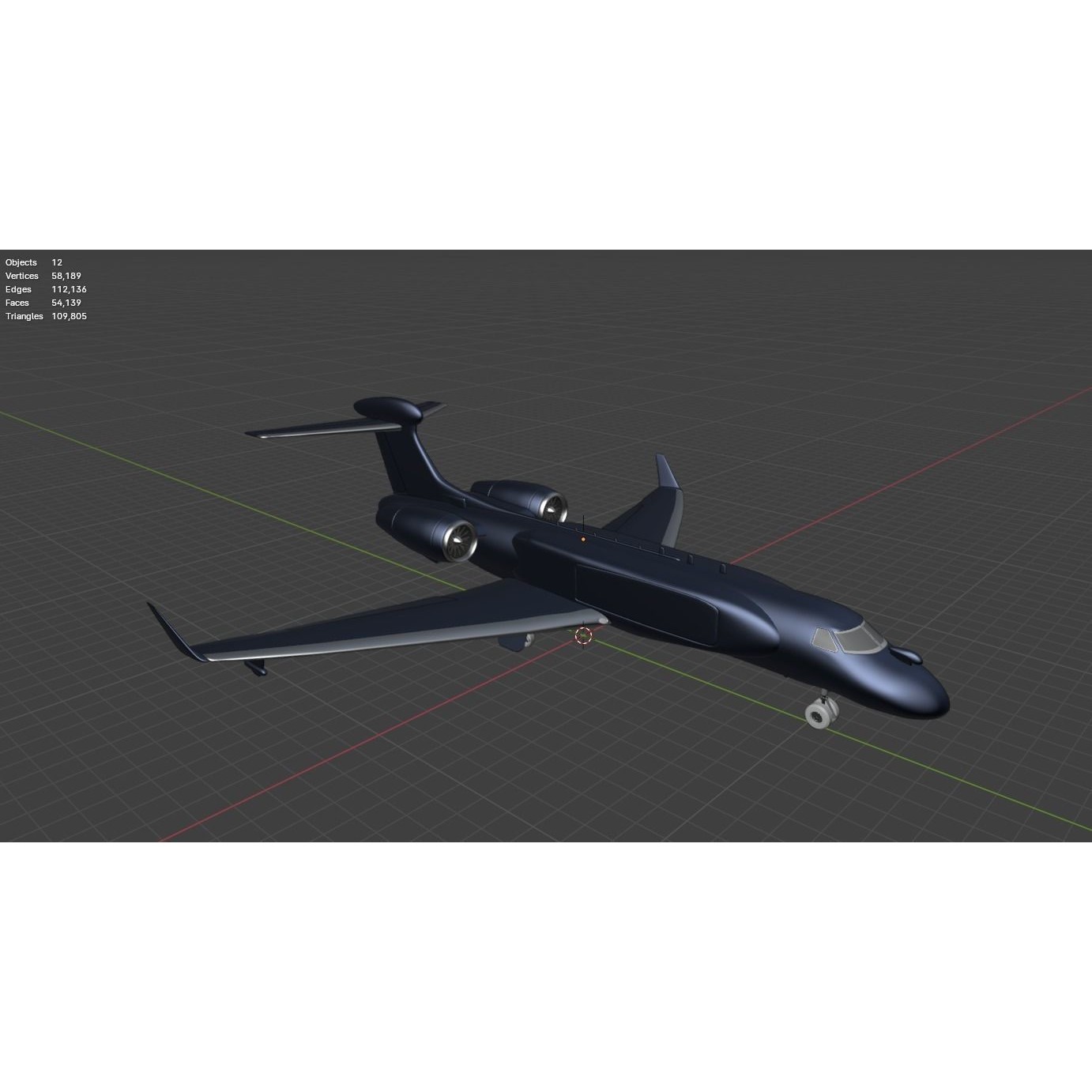 Gulfstream G550 CAEW - Low-Poly Game-Ready 3D Model - View 8