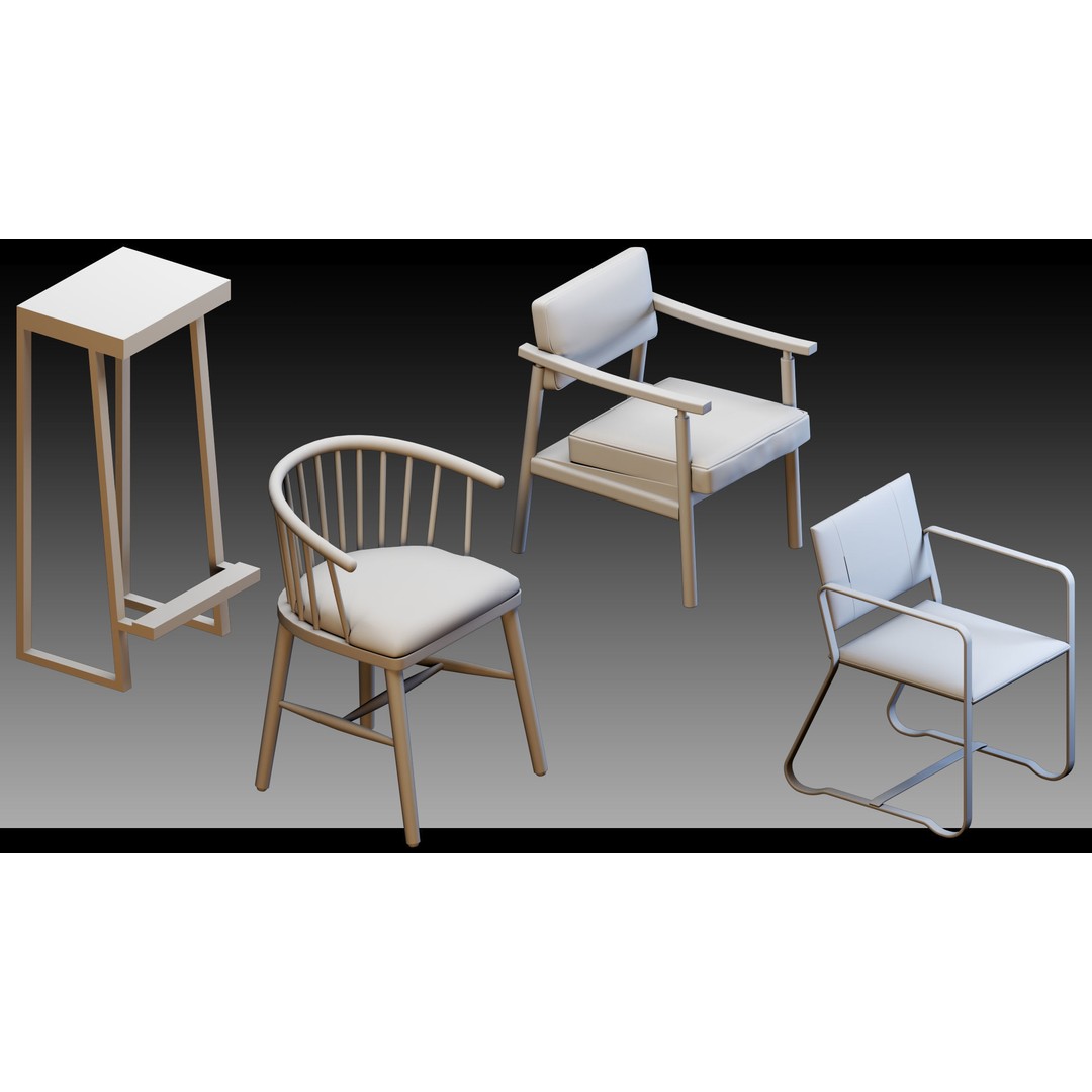 Interior Objects 3D Model – High Detail Props for CG Projects, FBX, Blend
