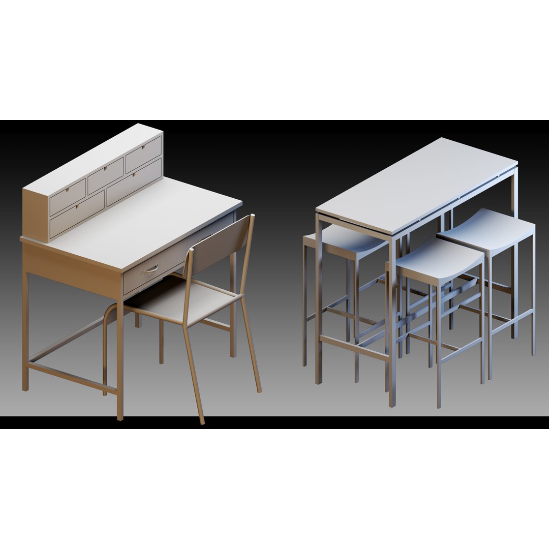 Interior Objects 3D Model – High Detail Props for CG Projects, FBX, Blend - View 11