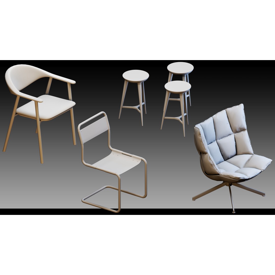 Interior Objects 3D Model – High Detail Props for CG Projects, FBX, Blend - View 14