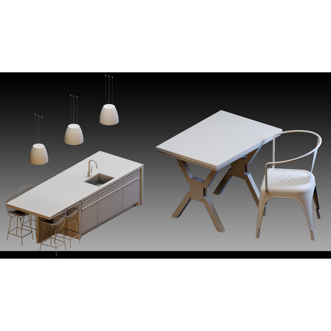 Interior Objects 3D Model – High Detail Props for CG Projects, FBX, Blend - View 6