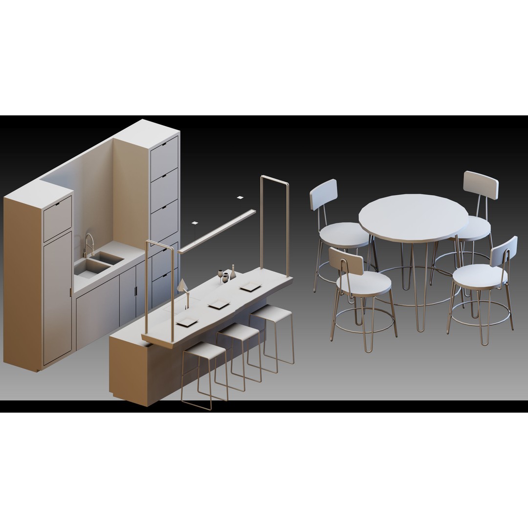 Interior Objects 3D Model – High Detail Props for CG Projects, FBX, Blend - View 8