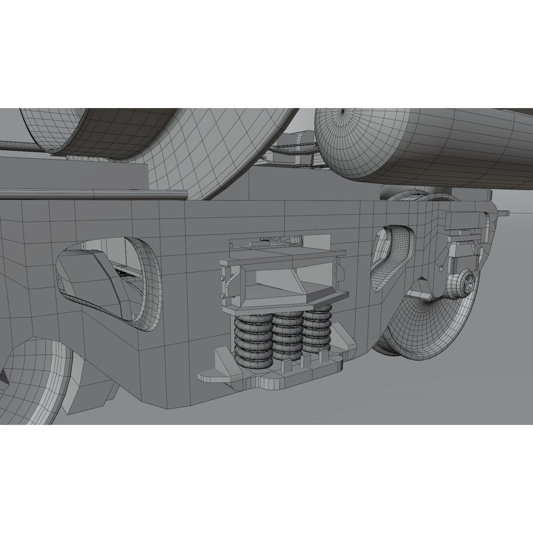 Oil Tank Train Car 3D Model – Low Poly Game-Ready Asset, FBX - View 10
