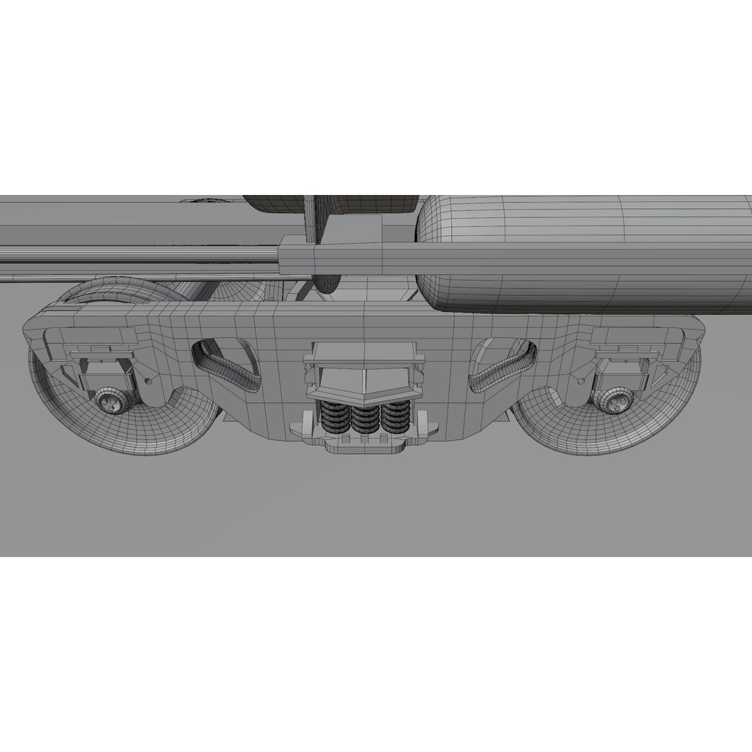 Oil Tank Train Car 3D Model – Low Poly Game-Ready Asset, FBX - View 11