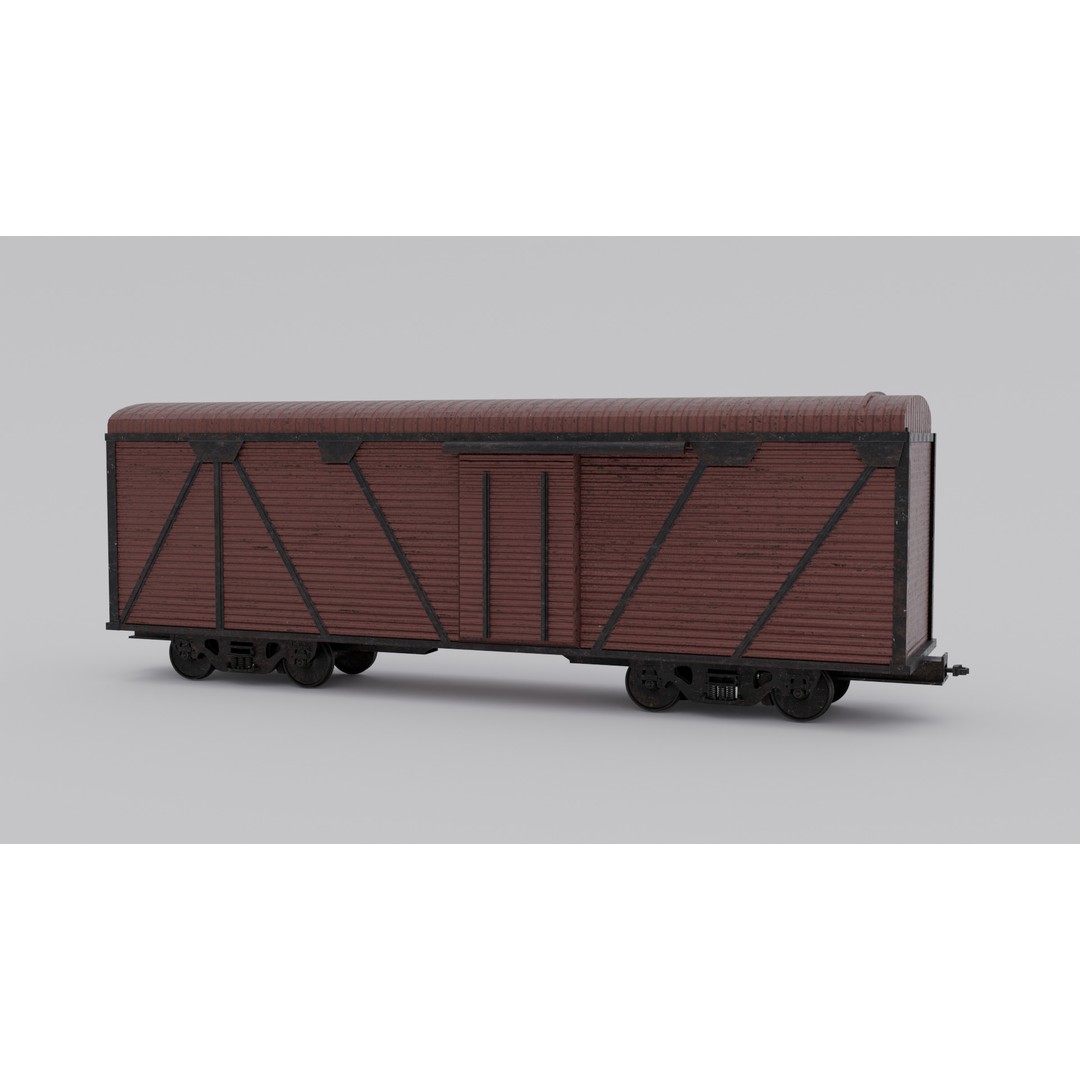 Oil Tank Train Car 3D Model – Low Poly Game-Ready Asset, FBX - View 14
