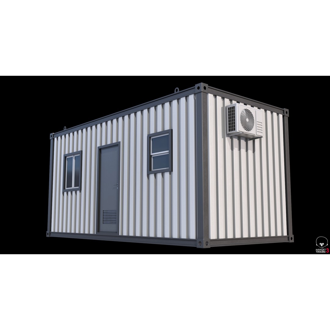 Construction Site Cabin 3D Model – Realistic Portable Office Asset, FBX - View 11