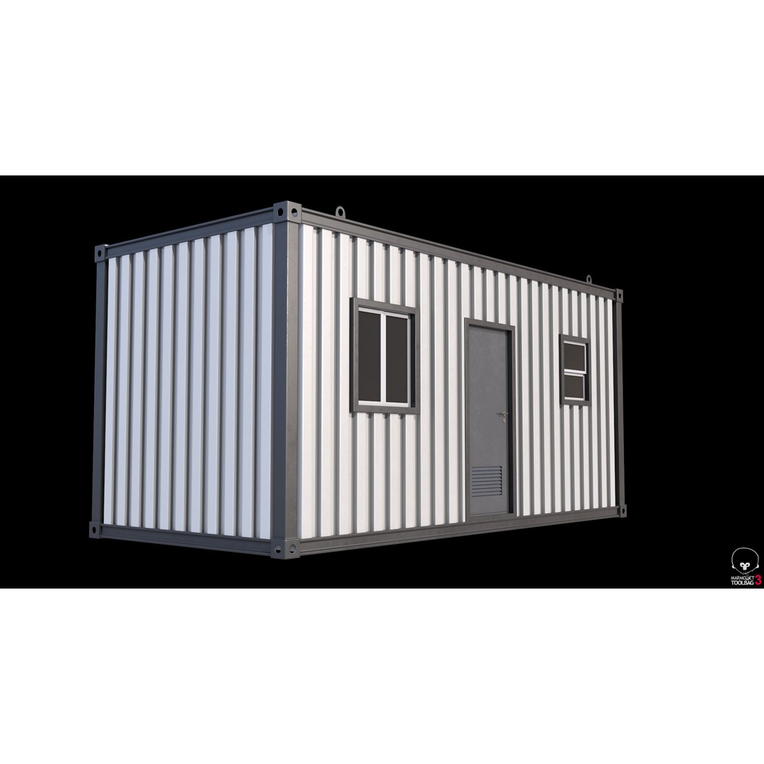 Construction Site Cabin 3D Model – Realistic Portable Office Asset, FBX - View 12