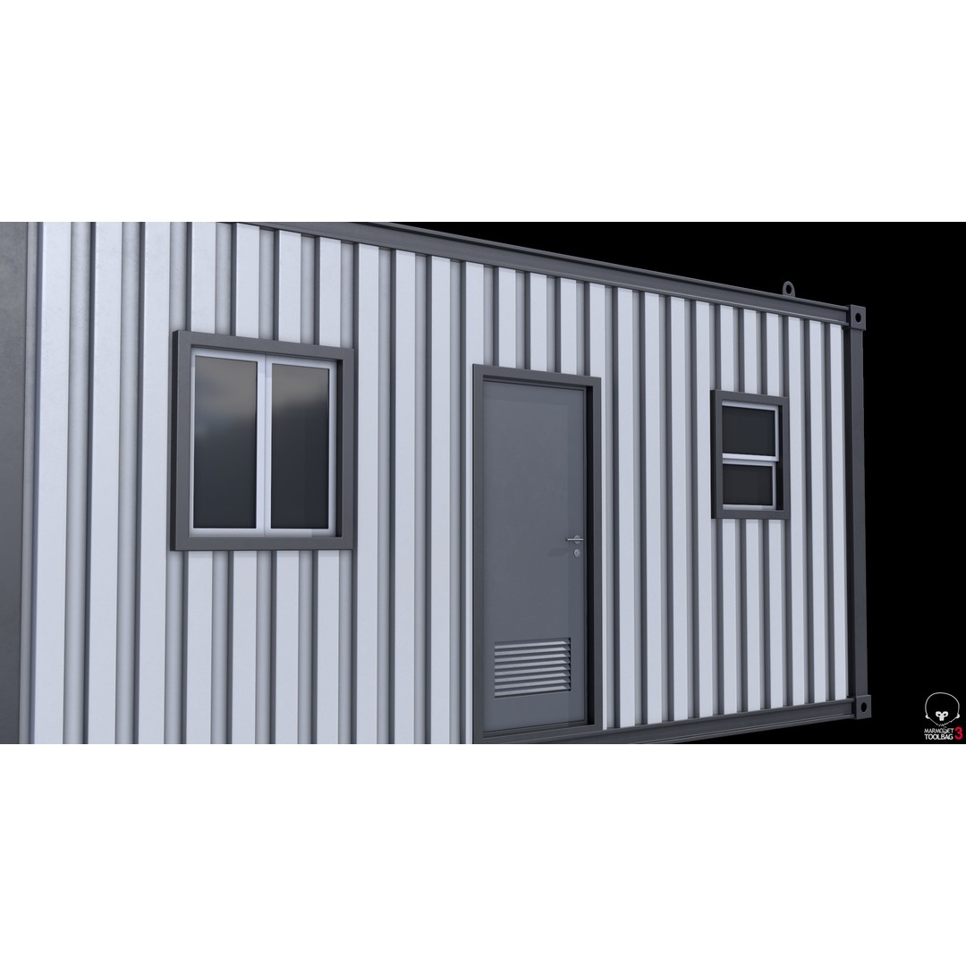 Construction Site Cabin 3D Model – Realistic Portable Office Asset, FBX - View 13