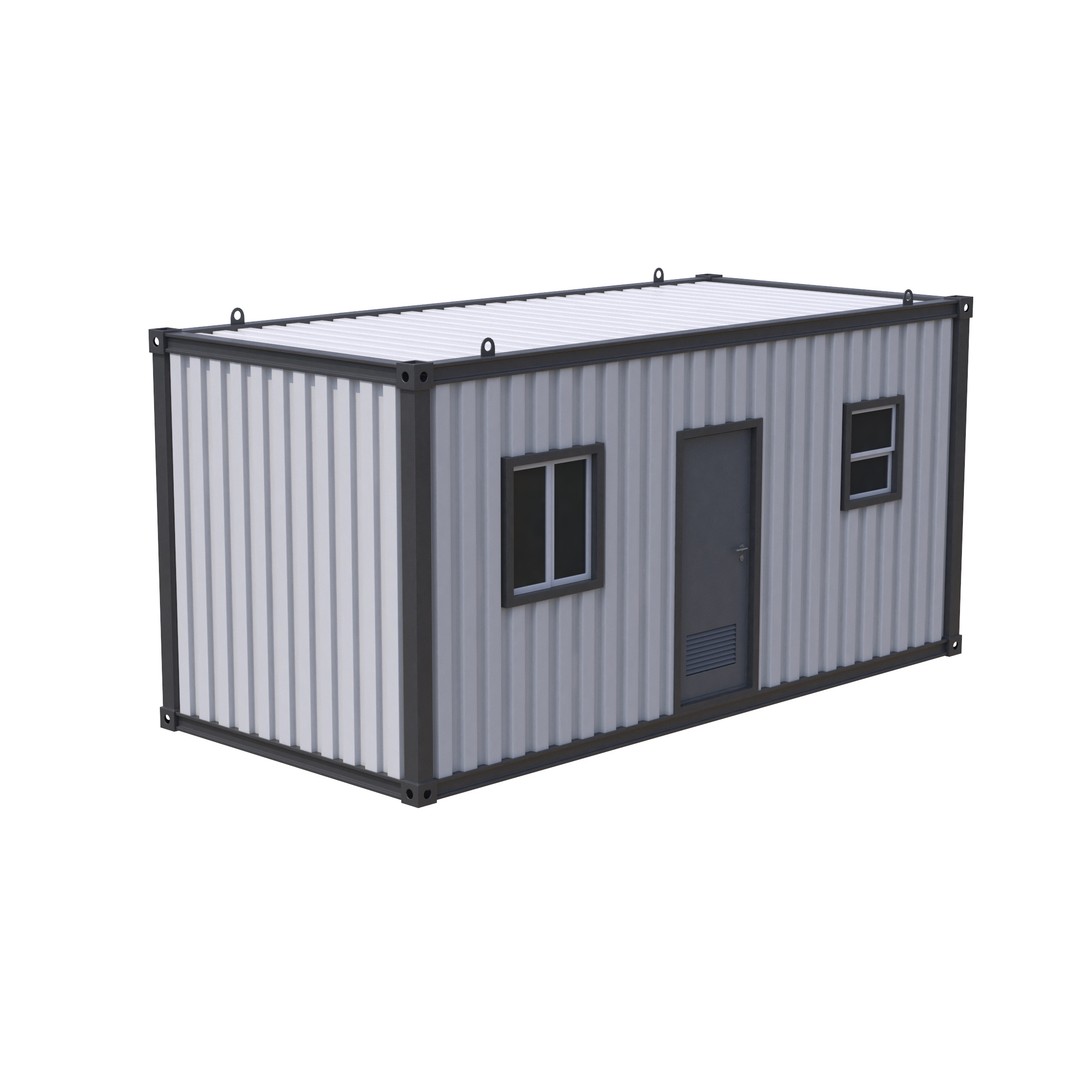 Construction Site Cabin 3D Model – Realistic Portable Office Asset, FBX - View 6