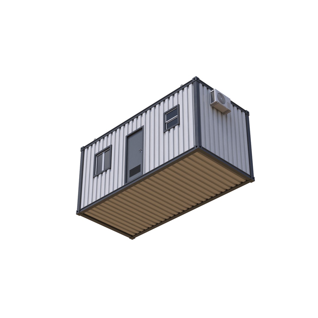 Construction Site Cabin 3D Model – Realistic Portable Office Asset, FBX - View 7