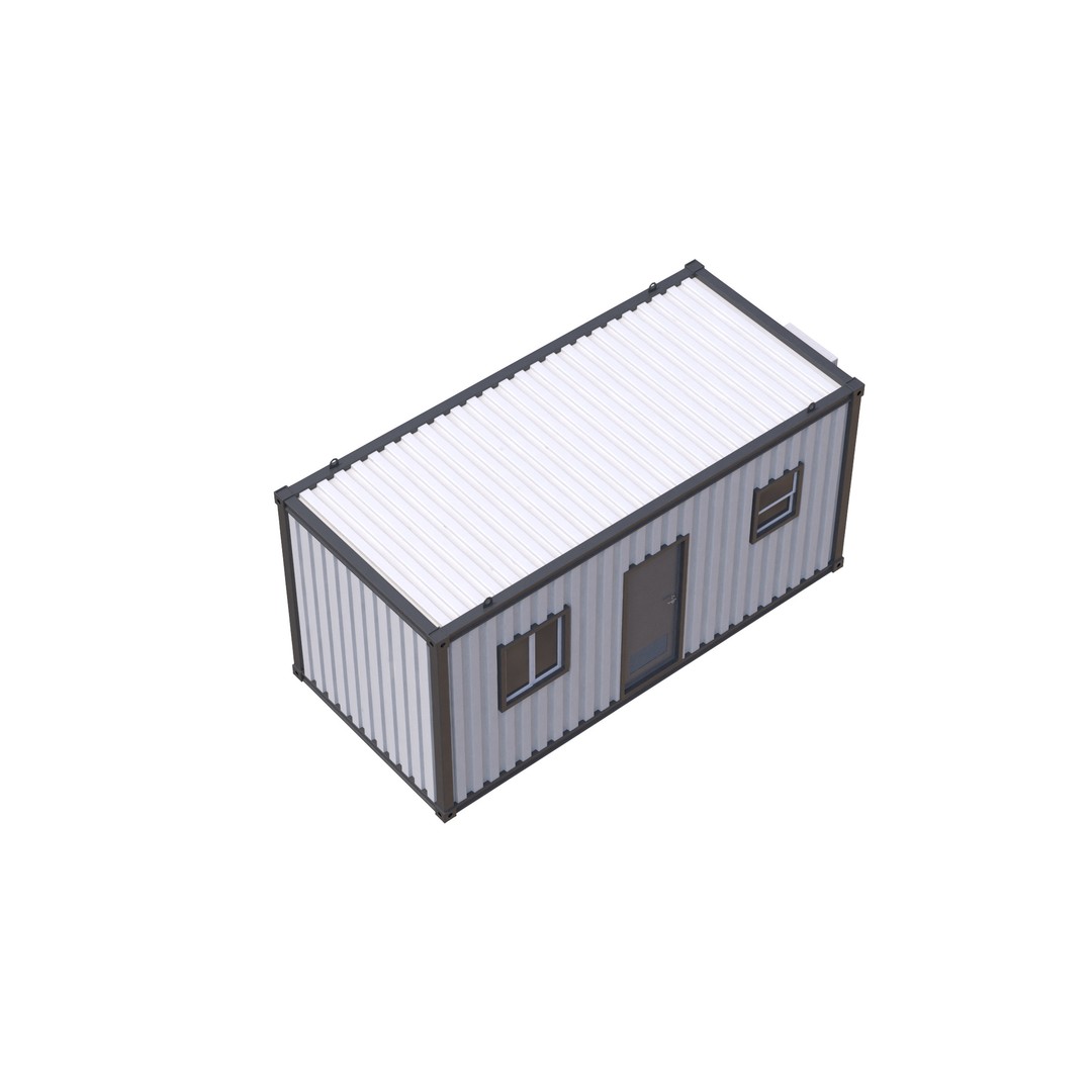 Construction Site Cabin 3D Model – Realistic Portable Office Asset, FBX - View 8