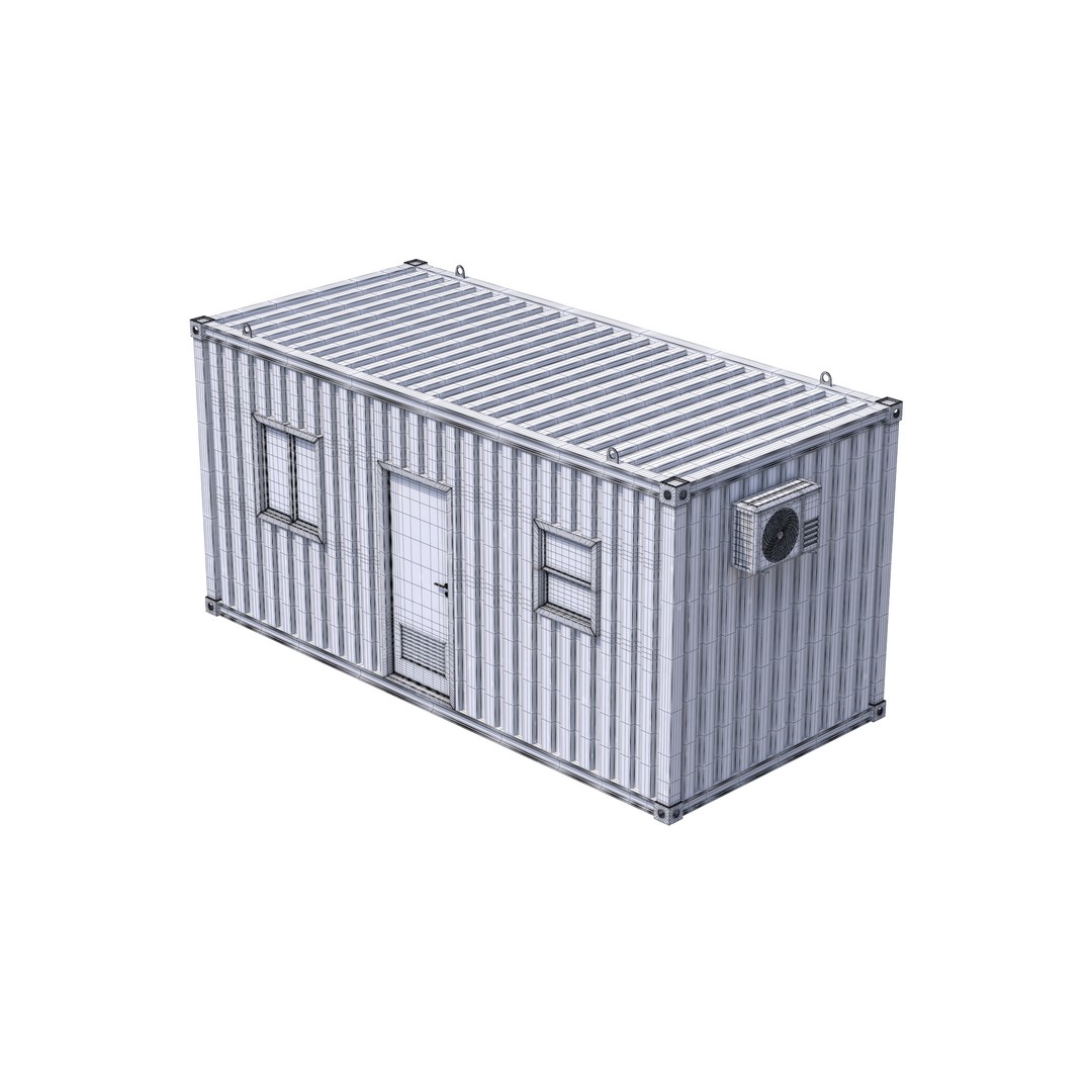 Construction Site Cabin 3D Model – Realistic Portable Office Asset, FBX - View 9