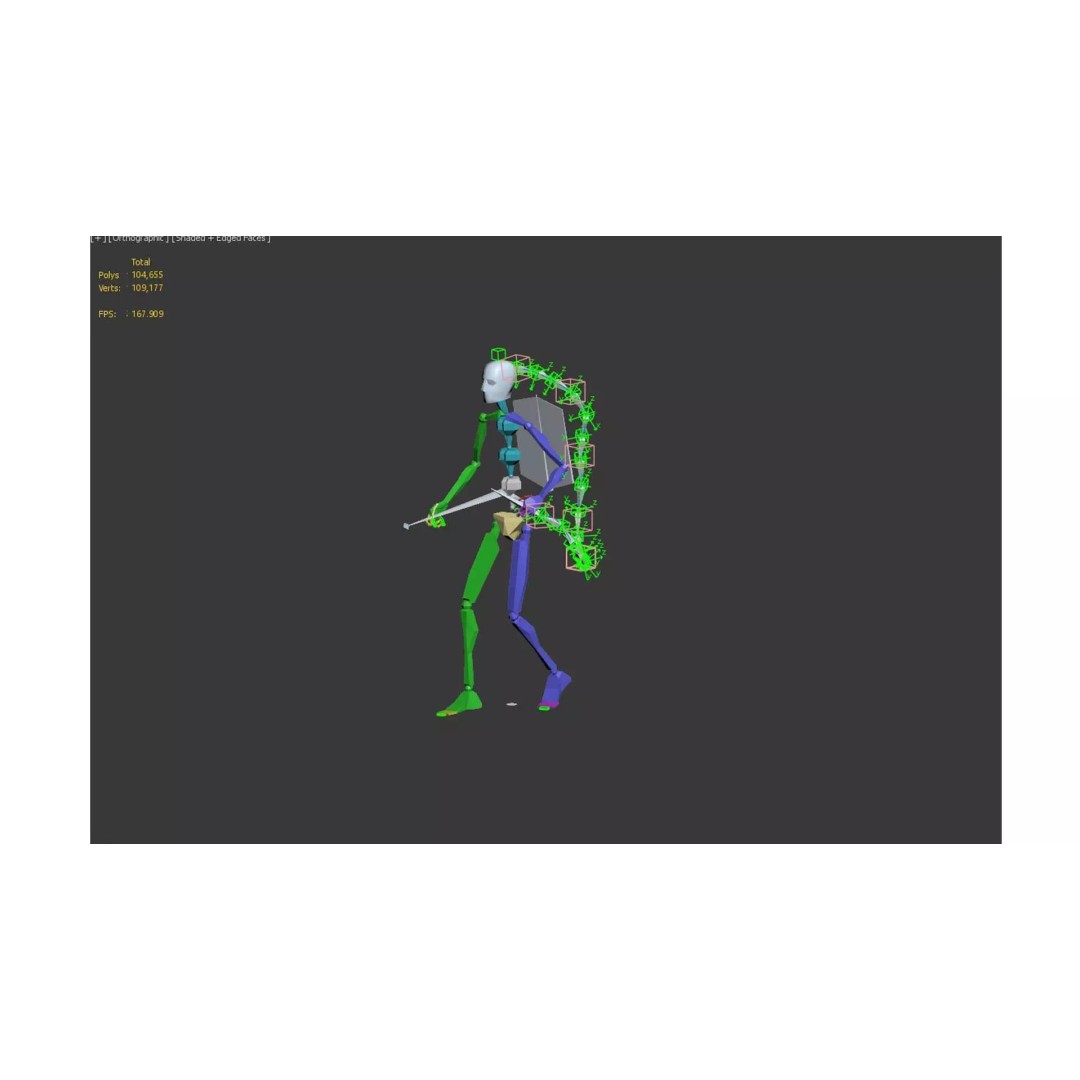 Man Character 3D Model – Low Poly Game Asset, FBX and Maya Formats - View 16
