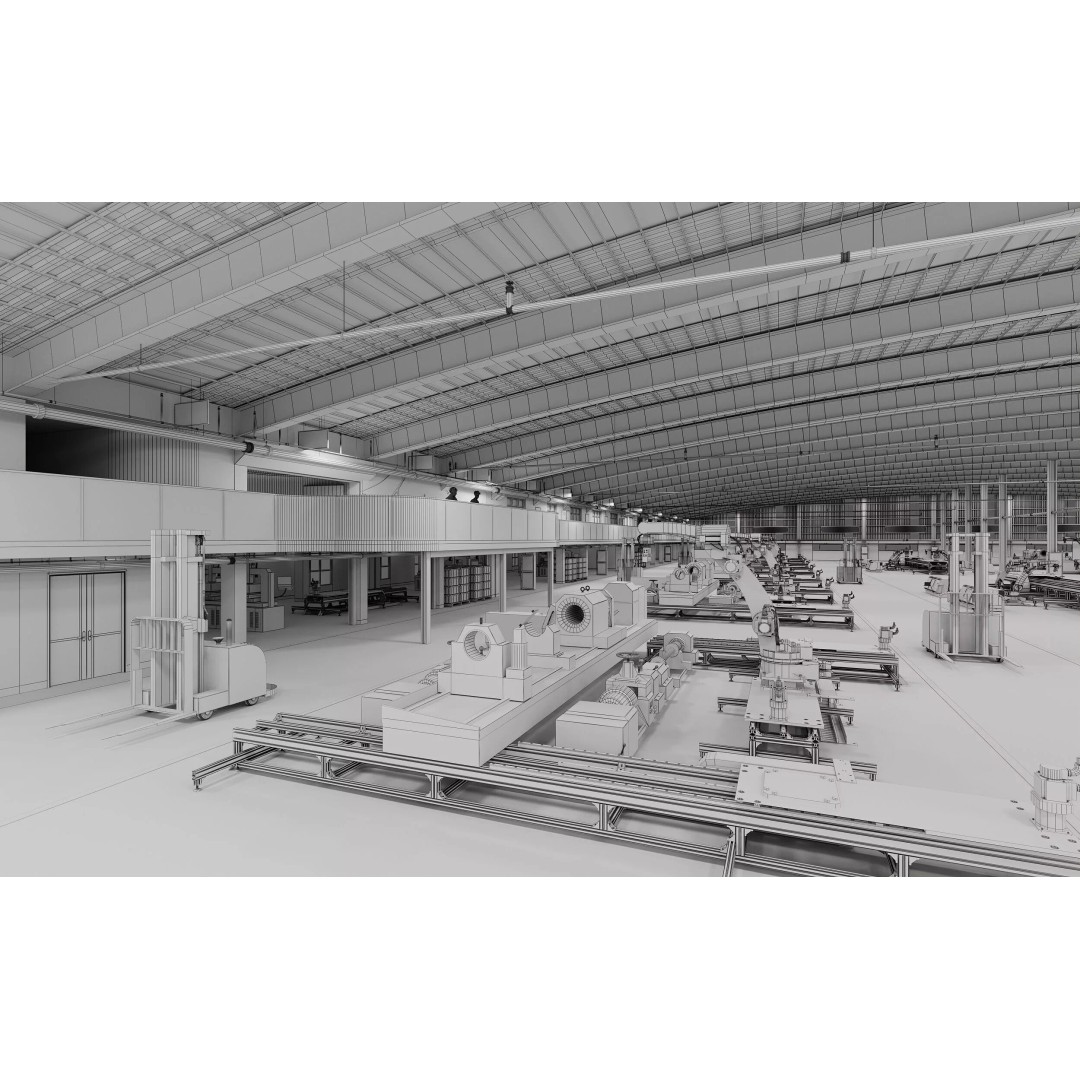 Factory Interior Scene 3D Model – Modern Industrial Design, FBX, Blender - View 10