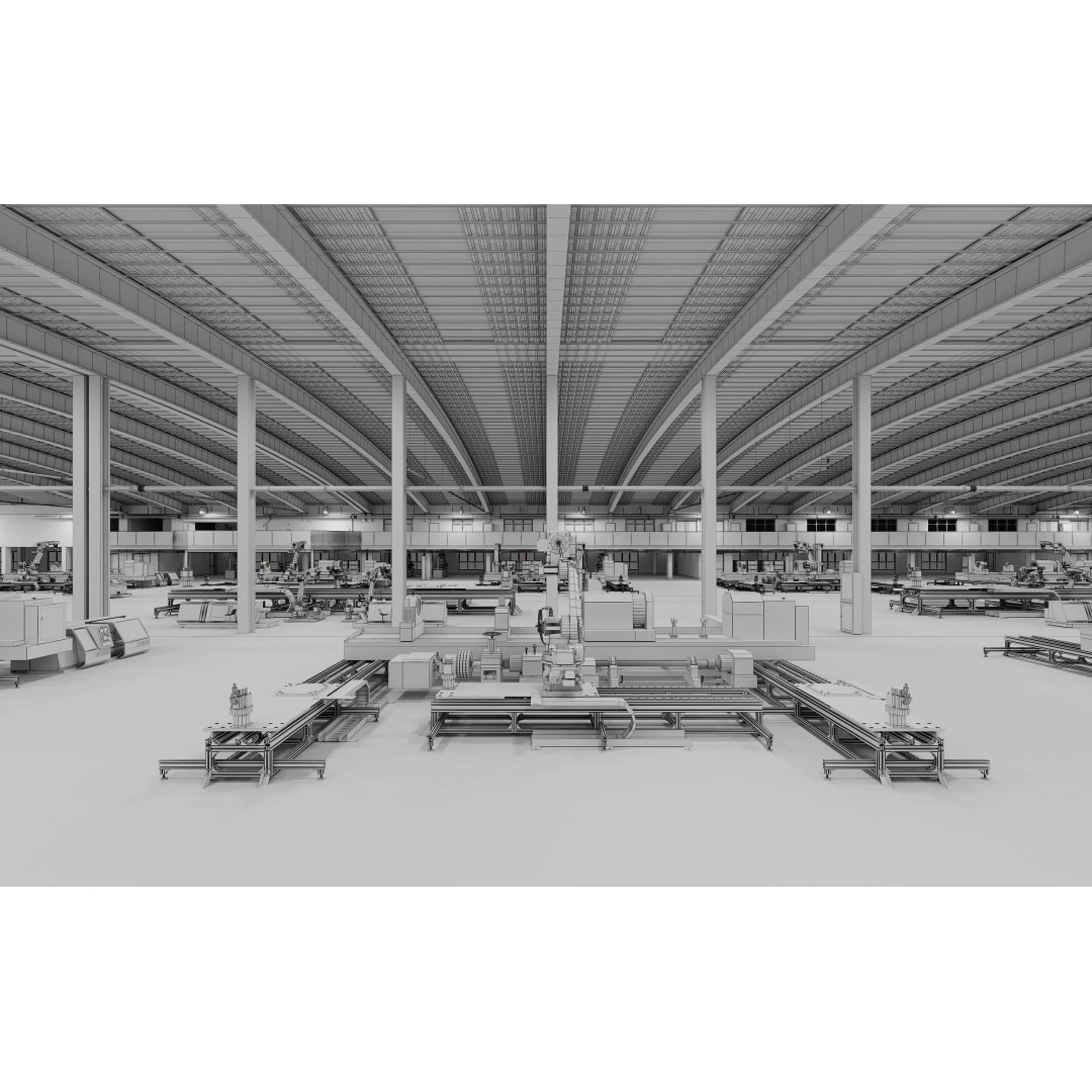 Factory Interior Scene 3D Model – Modern Industrial Design, FBX, Blender - View 11