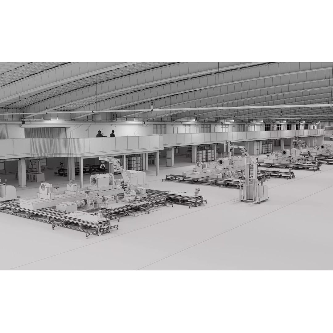 Factory Interior Scene 3D Model – Modern Industrial Design, FBX, Blender - View 13