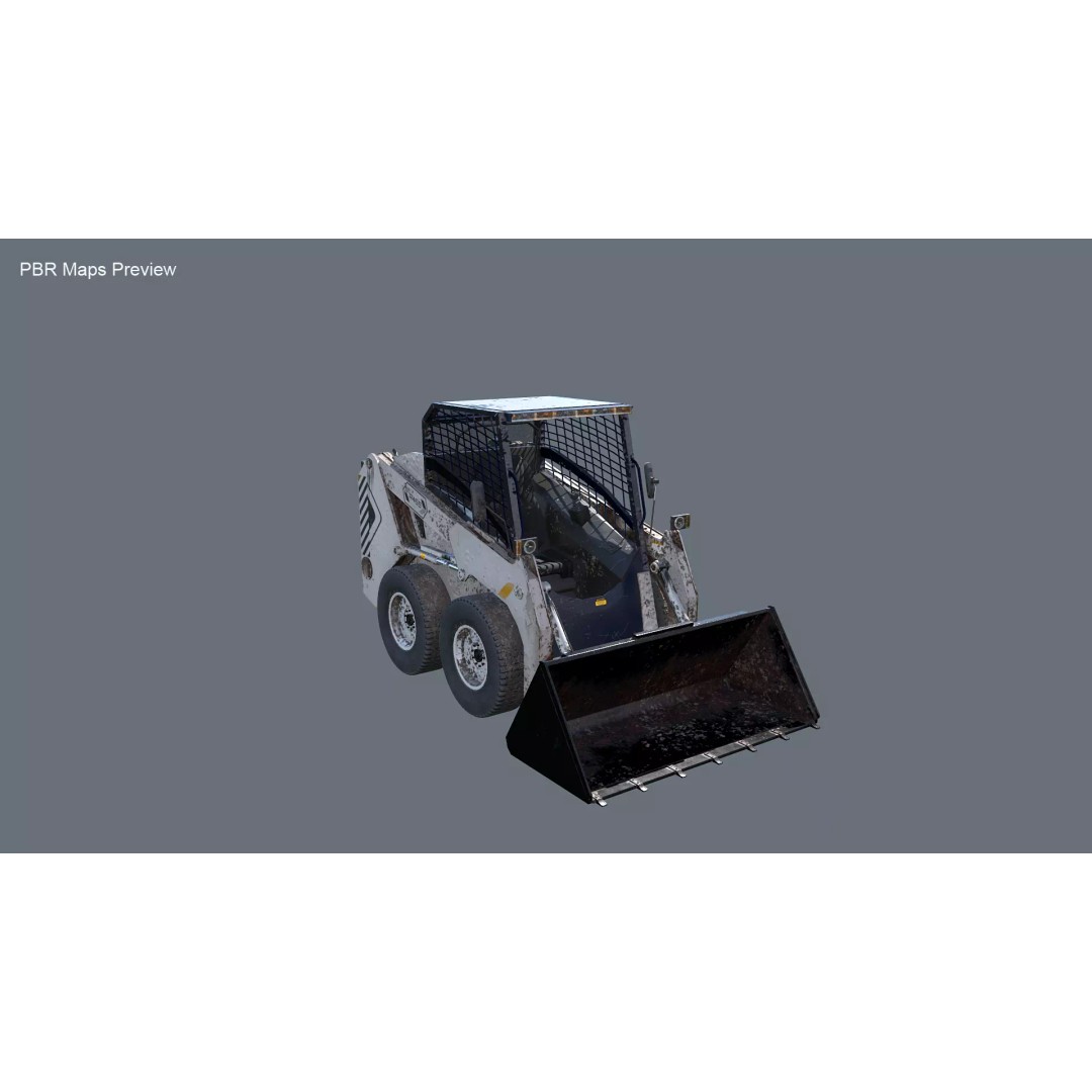 Skid Steer Loader 3D Model – Detailed Industrial Machine, FBX - View 11