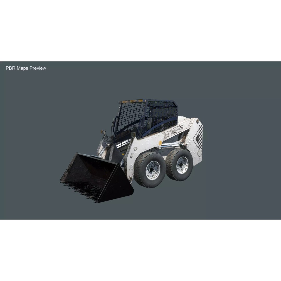 Skid Steer Loader 3D Model – Detailed Industrial Machine, FBX - View 9
