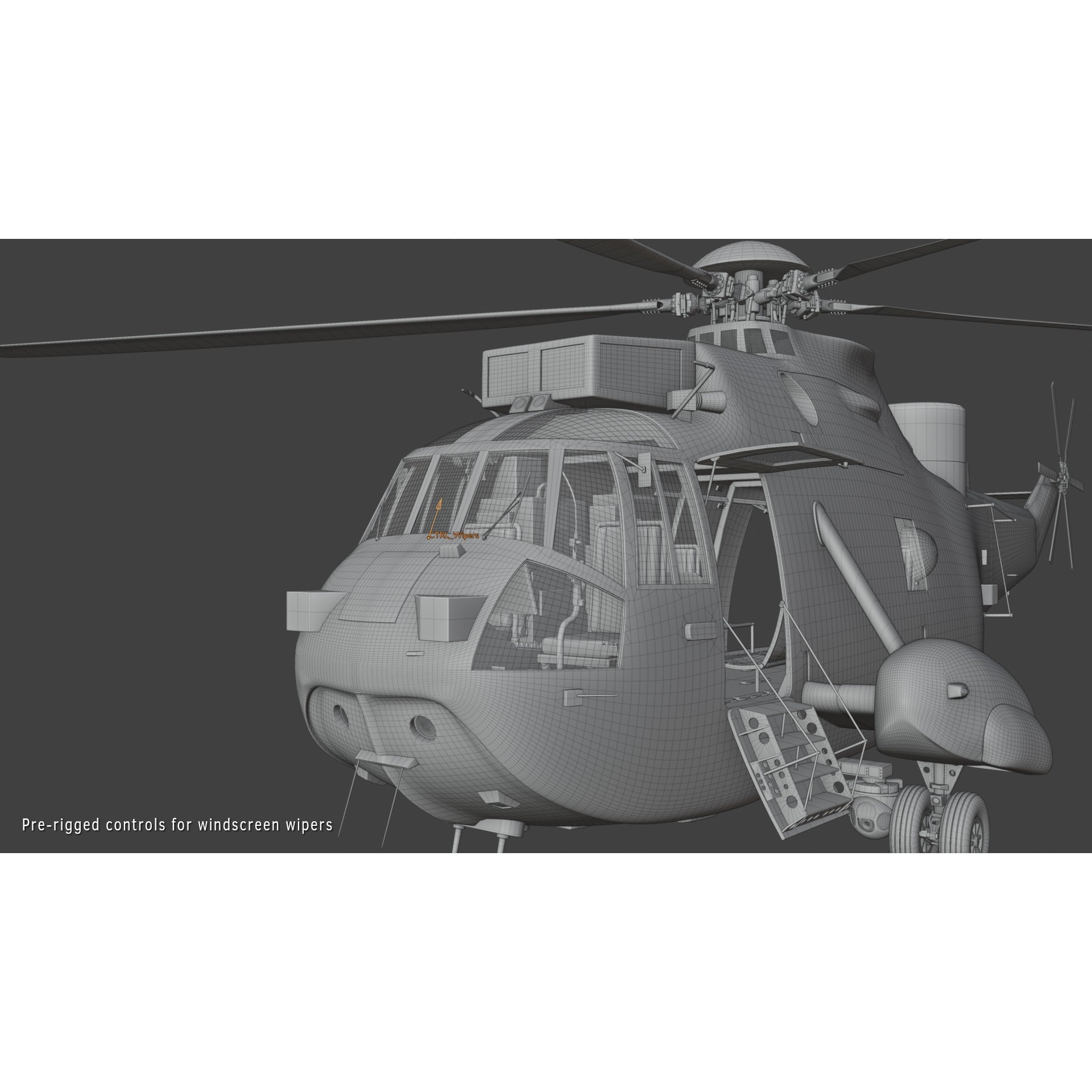 Westland Sea King HAR5 - Rigged PBR 3D Model - View 14