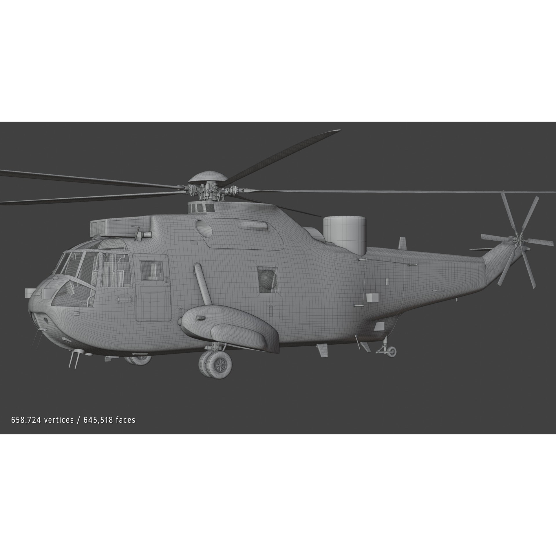Westland Sea King HAR5 - Rigged PBR 3D Model - View 8
