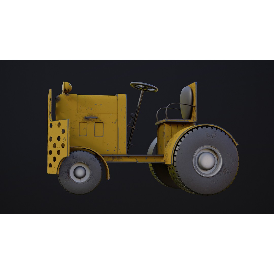 Clarktor Tug 3D Model – PBR Industrial Vehicle with 4K Textures - View 4