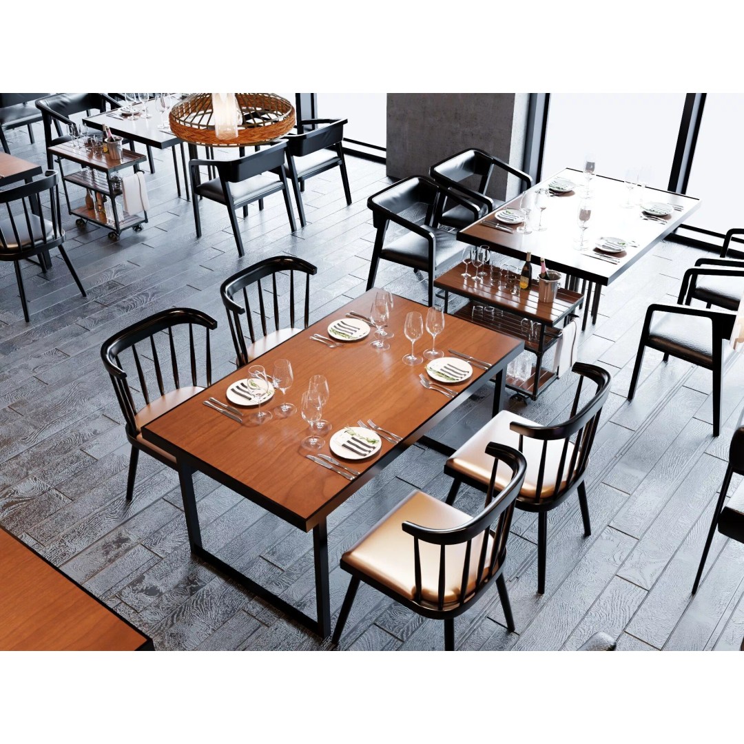 Industrial Loft Restaurant 3D Model – Modern Dining Interior, FBX, OBJ - View 12