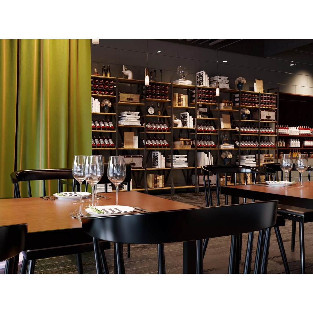 Industrial Loft Restaurant 3D Model – Modern Dining Interior, FBX, OBJ - View 8