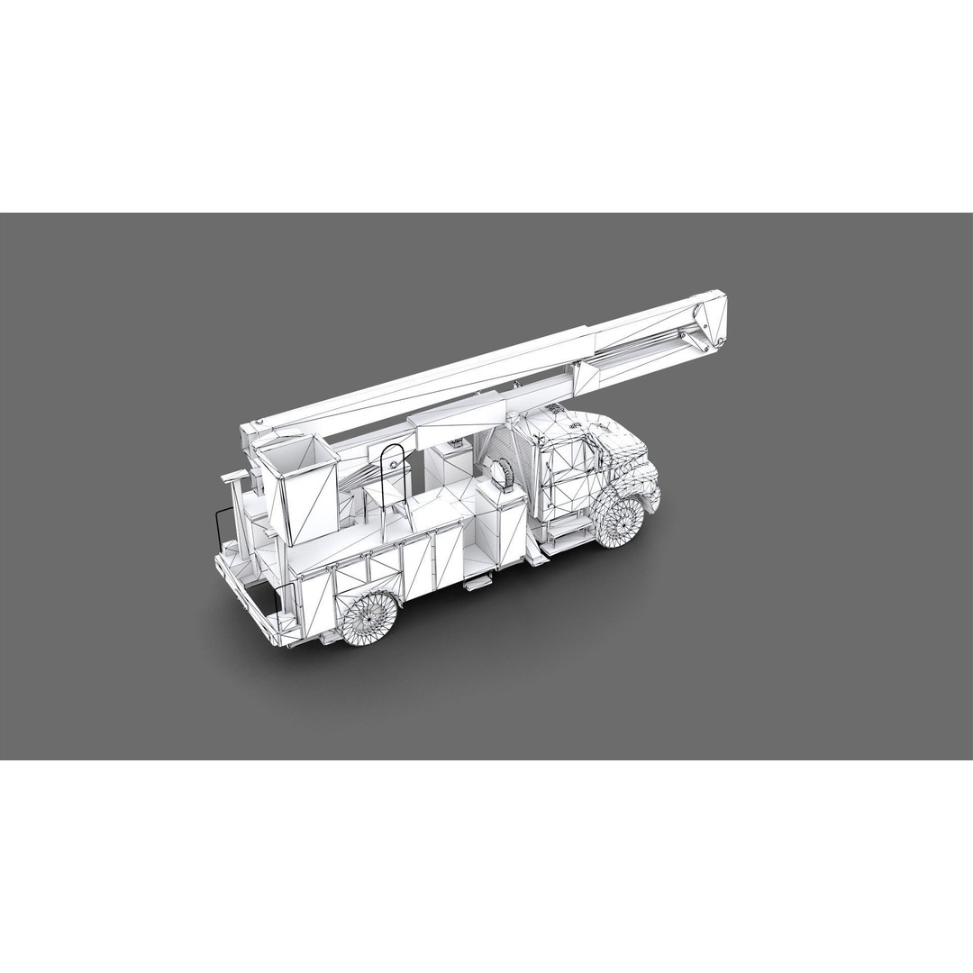 Utility Bucket Truck 3D Model – Low-Poly PBR Game Asset, FBX, Blender