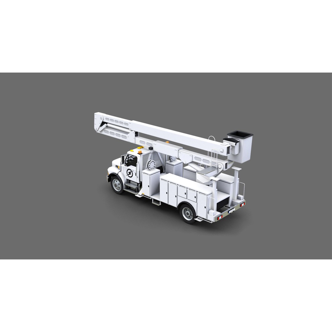 Utility Bucket Truck 3D Model – Low-Poly PBR Game Asset, FBX, Blender - View 11