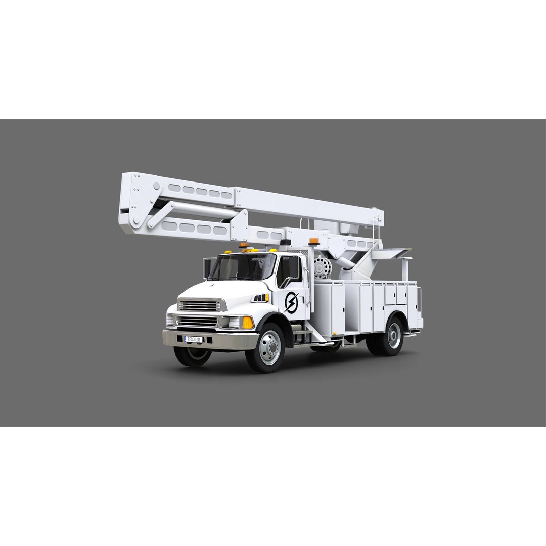Utility Bucket Truck 3D Model – Low-Poly PBR Game Asset, FBX, Blender - View 5