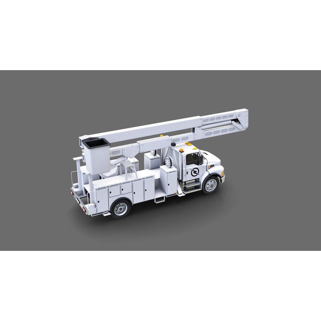 Utility Bucket Truck 3D Model – Low-Poly PBR Game Asset, FBX, Blender - View 7