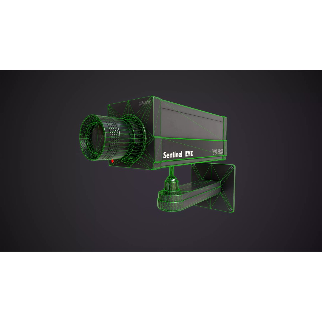 CCTV Camera 3D Model – Low Poly Industrial Design, Game Ready - View 14