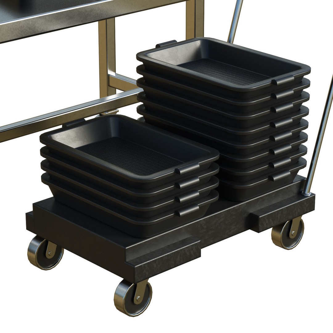 Airport Table Props 3D Model – Low-Poly Game Asset, FBX, OBJ, Blender - View 11