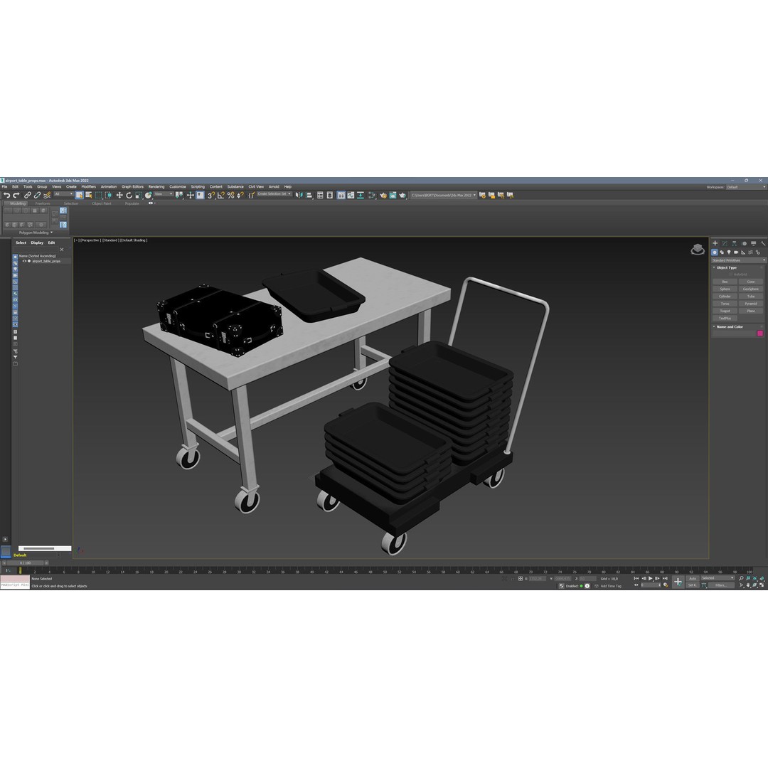 Airport Table Props 3D Model – Low-Poly Game Asset, FBX, OBJ, Blender - View 15