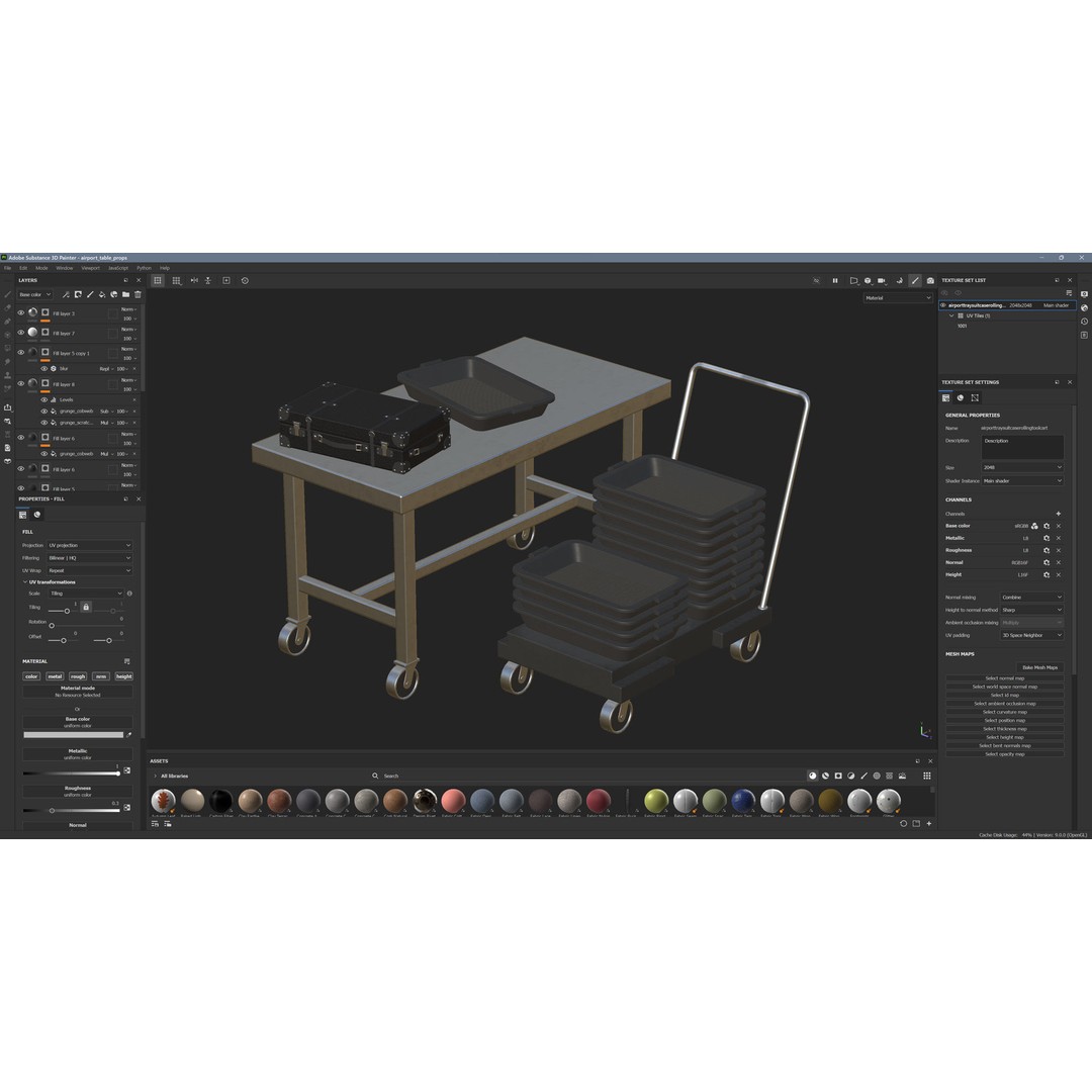 Airport Table Props 3D Model – Low-Poly Game Asset, FBX, OBJ, Blender - View 16